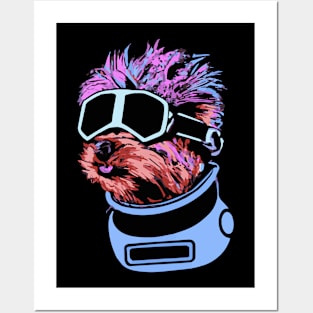 Synthwave Yorkshire Terrier Dog Lover Yorkie Posters and Art